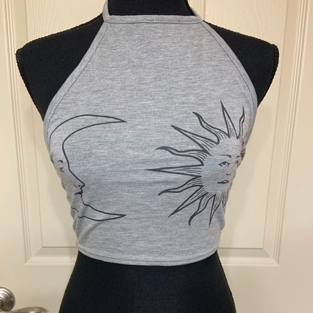 Sun and moon boohoo halter top